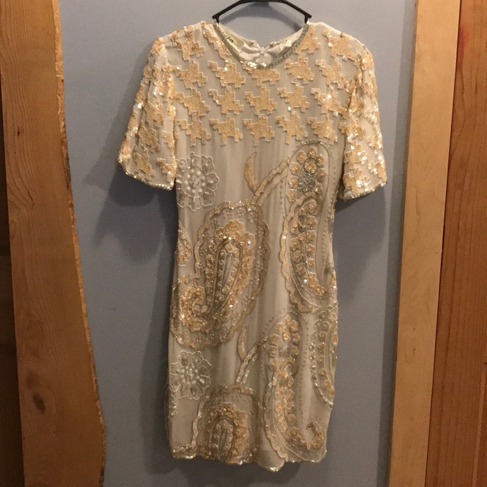 Vintage Cream Beaded Dress